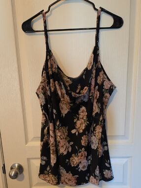 torrid Black Floral Cowl Neck Top